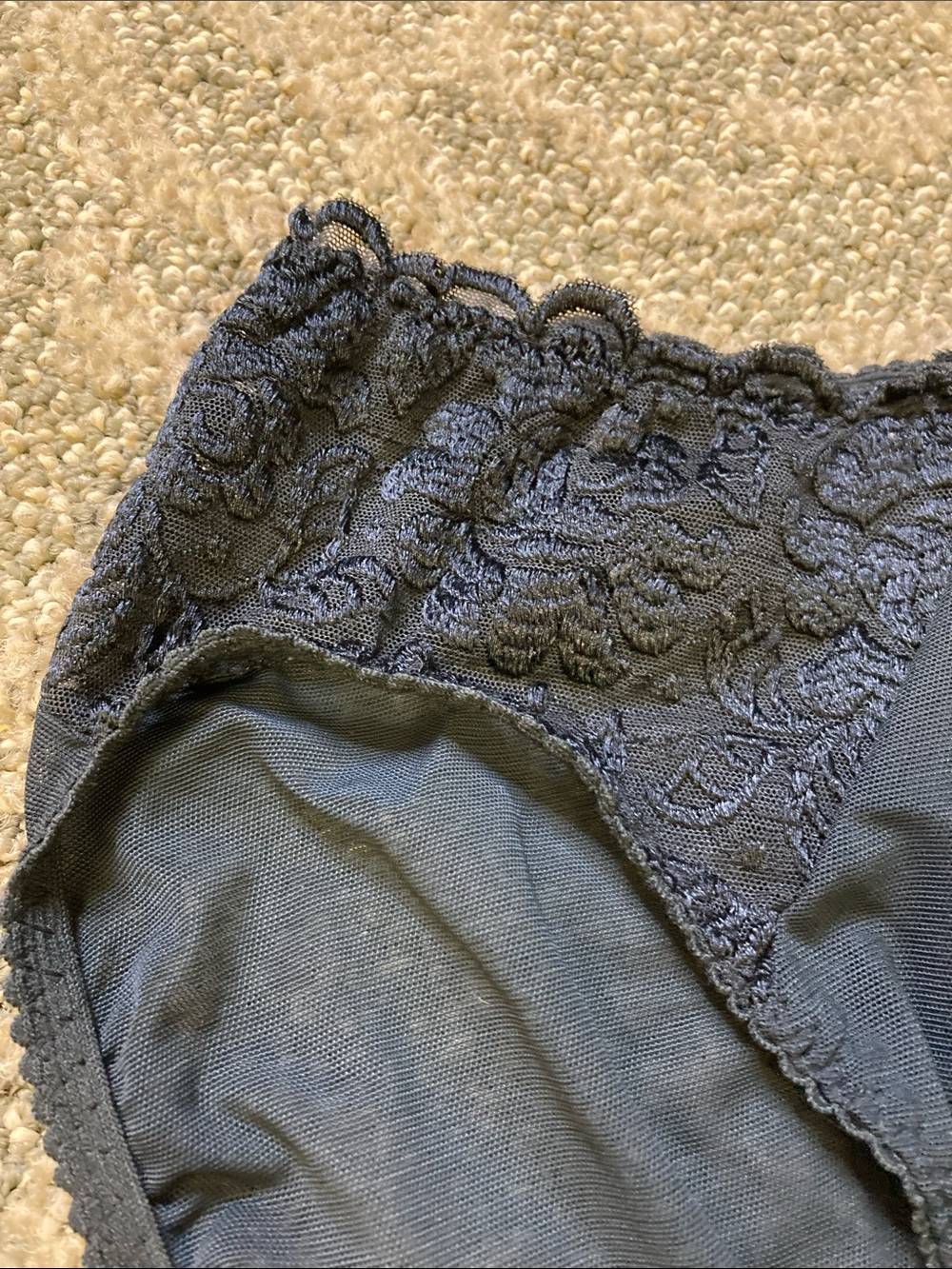 Olga Y2K 20099 higi-Cut Mesh Lace V-kini panties lace liquid satin Med - Picture 3 of 10